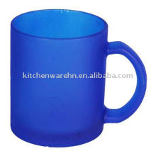 Frosted bule glass mug